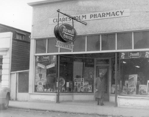 Claresholm Pharmacy in 1940